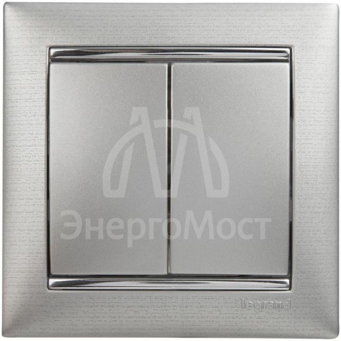 Механизм выключателя 2-кл. СП Valena 10А IP31 250В алюм. Leg 770105