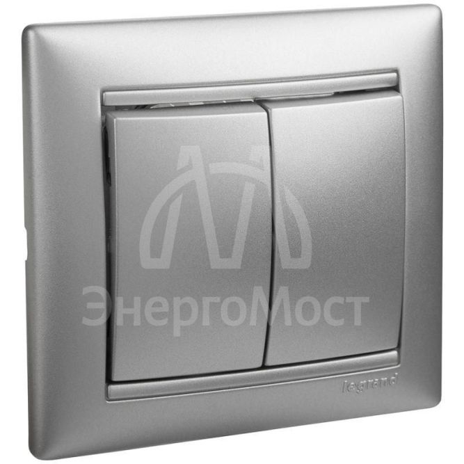 Механизм выключателя 2-кл. СП Valena 10А IP31 250В алюм. Leg 770105