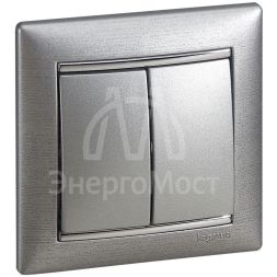 Механизм выключателя 2-кл. СП Valena 10А IP31 250В алюм. Leg 770105