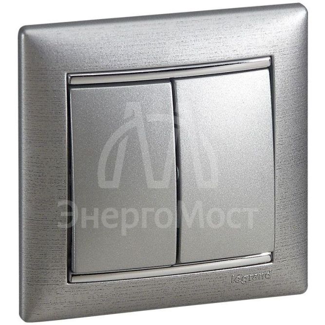 Механизм выключателя 2-кл. СП Valena 10А IP31 250В алюм. Leg 770105