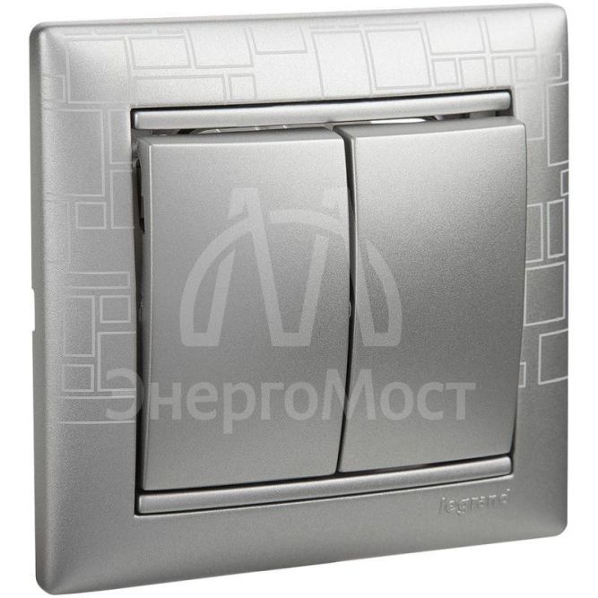 Механизм выключателя 2-кл. СП Valena 10А IP31 250В алюм. Leg 770105