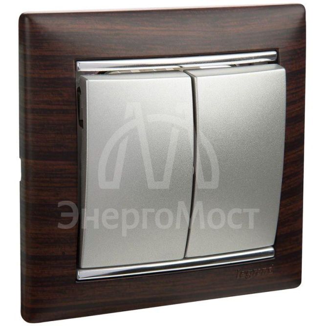 Механизм выключателя 2-кл. СП Valena 10А IP31 250В алюм. Leg 770105