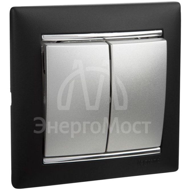 Механизм выключателя 2-кл. СП Valena 10А IP31 250В алюм. Leg 770105