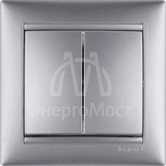 Механизм выключателя 2-кл. СП Valena 10А IP31 250В алюм. Leg 770105