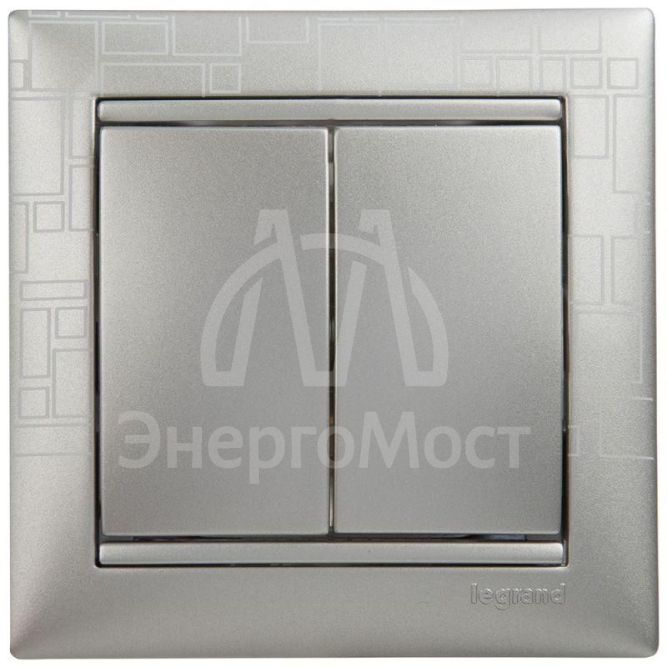 Механизм выключателя 2-кл. СП Valena 10А IP31 250В алюм. Leg 770105