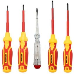 Набор диэлектрического инструмента RI-01 7 предметов до 1000В тканевый пенал Rexant 12-4691-3