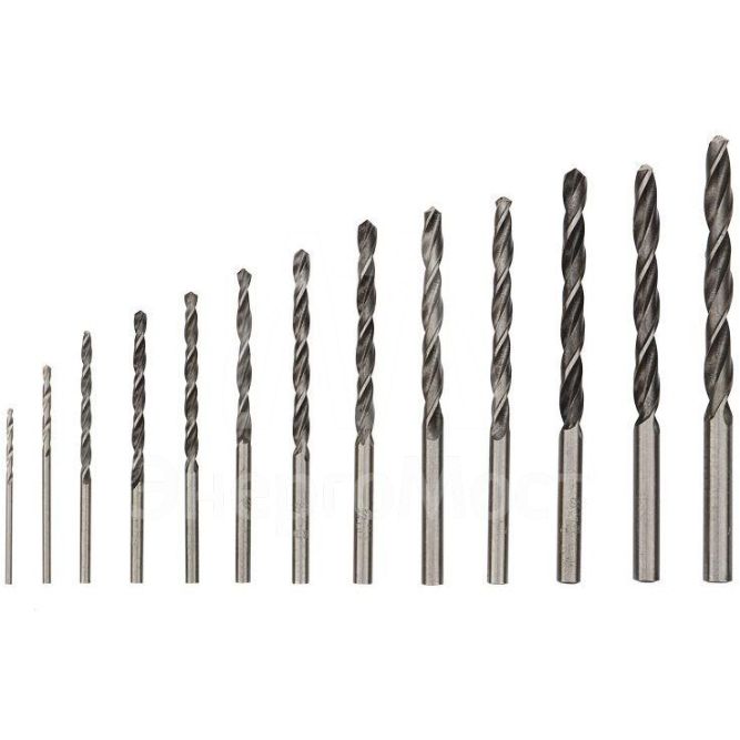 Набор сверл по металлу (HSS) диаметр 1.5-6.5мм (13 шт.) Kranz KR-91-0631