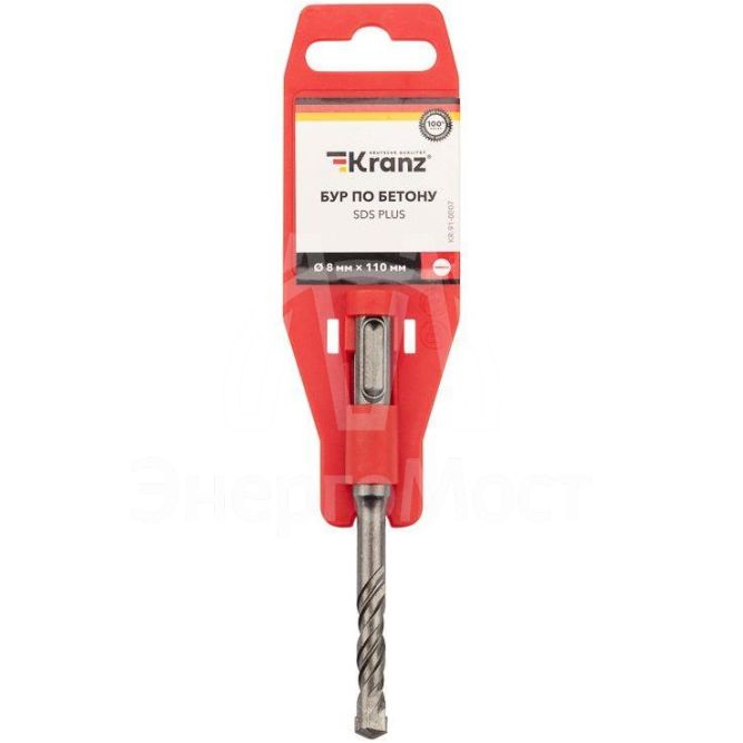 Бур по бетону 8x110мм SDS PLUS Kranz KR-91-0007