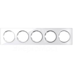 Рамка 5-м Garda горизонт. стеклянная бел. 2E52501300 OneKeyElectro 2234928