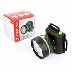 Фонарь налобный 909LED7 (7LED 1 режим; 3хR6 черн.) Ultraflash 11782