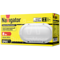 Светильник 94 822 NBL-PO1-8-4K-WH-IP65-LED 8Вт 4000К IP65 (аналог НПП 1401 бел. овал) Navigator 94822