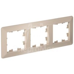 Рамка 3-м AtlasDesign Air песочн./дым. бел. SE ATN221203