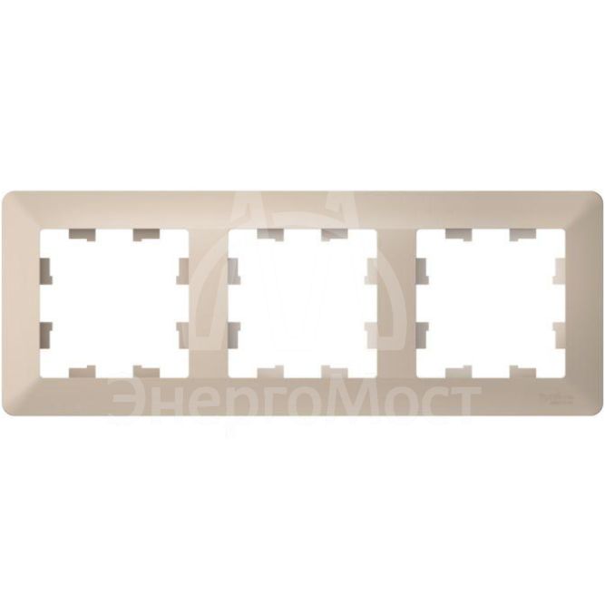 Рамка 3-м AtlasDesign Air песочн./дым. бел. SE ATN221203