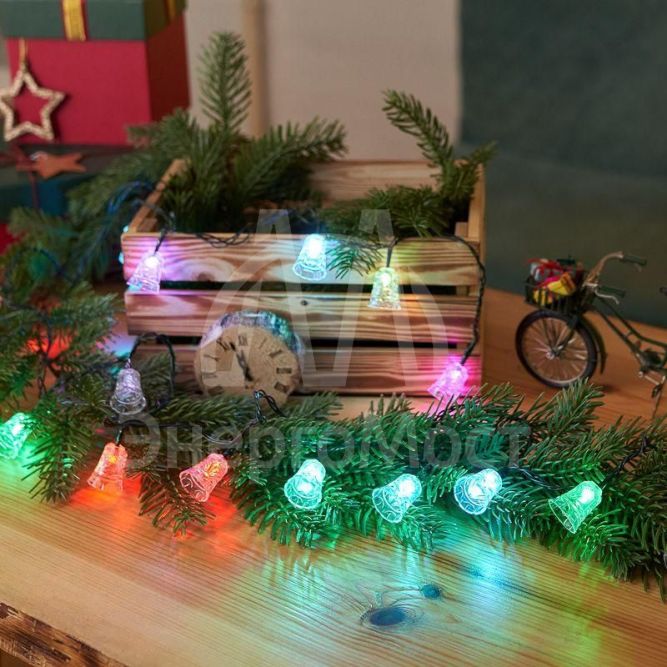 Гирлянда светодиодная &amp;quot;Колокольчики&amp;quot; 20LED RGB 2.8м с контроллером Neon-Night 303-062