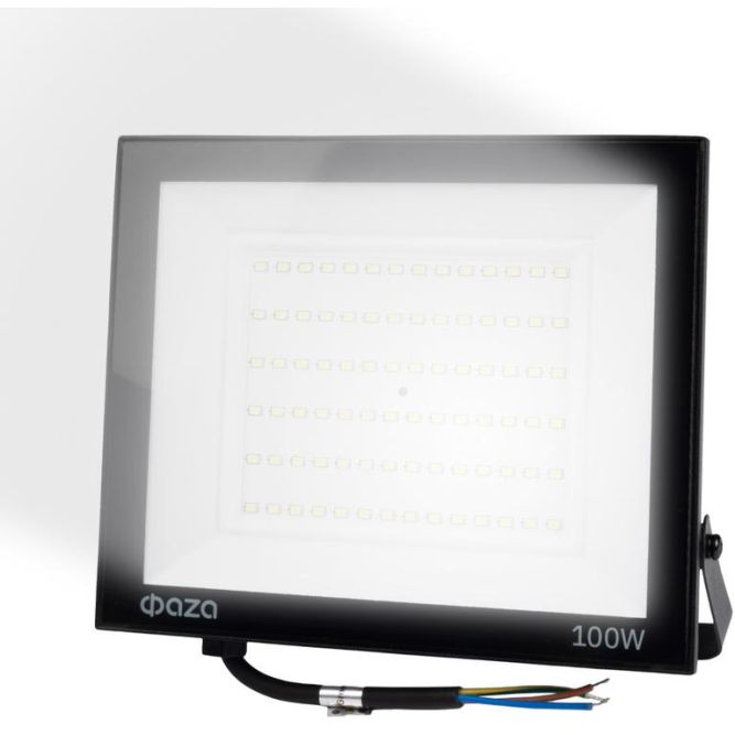 Прожектор светодиодный СДО-20 100Вт 6500К IP65 230В BL прозр. закаленное стекло ФАZА 5047341