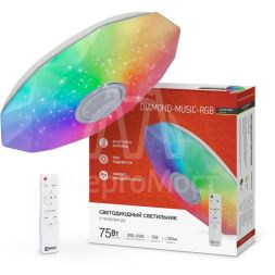 Светильник светодиодный COMFORT DIAMOND-MUSIC-RGB 75Вт 230В 3000-6500К 6000лм 500х100мм с пультом ДУ IN HOME 4690612044590