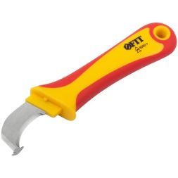 Нож изолированный 1000 В с пяткой нерж.сталь 170мм лезвие 37мм прорезин.ручка FIT 10604