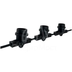 Гирлянда уличная Белт-лайт PBL-S60/L18+1.5 Black E27 IP65 (18м/60ламп/1.5м шнур) соединение в линию max750Вт (лампы в комплект не входят) JazzWay 5040588