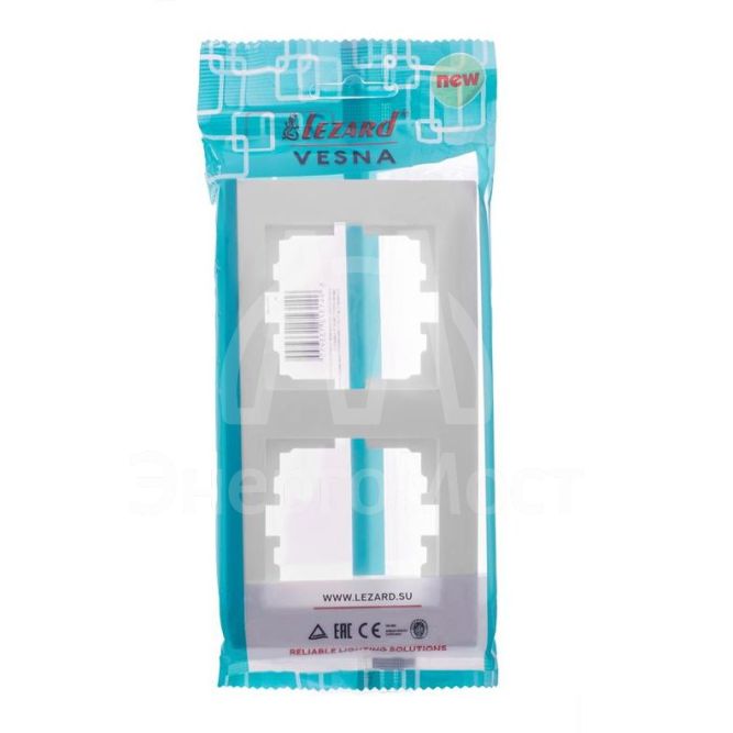 Рамка 2-местн. вертик. VESNA бел. LEZARD 742-0200-152