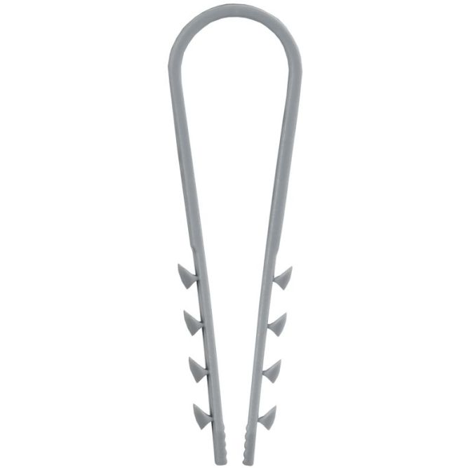 Дюбель-хомут 11х18мм для круглого кабеля нейлон сер. (уп.100шт) GENERICA UDH13-11-18-100-K03-G