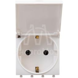 Розетка 1-м 2мод. Avanti &amp;quot;Белое облако&amp;quot; 16А IP41 2P+E защ. шторки с крышкой бел. DKC 4400012