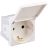 Розетка 1-м 2мод. Avanti &amp;quot;Белое облако&amp;quot; 16А IP41 2P+E защ. шторки с крышкой бел. DKC 4400012