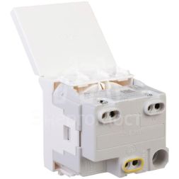 Розетка 1-м 2мод. Avanti &amp;quot;Белое облако&amp;quot; 16А IP41 2P+E защ. шторки с крышкой бел. DKC 4400012