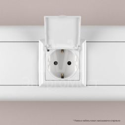 Розетка 1-м 2мод. Avanti &amp;quot;Белое облако&amp;quot; 16А IP41 2P+E защ. шторки с крышкой бел. DKC 4400012