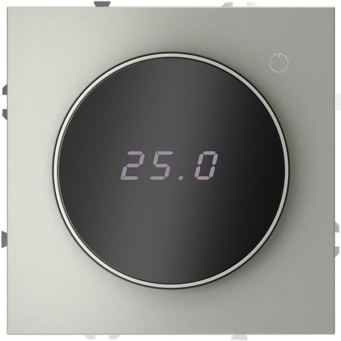 Терморегулятор электронный S70 с индикацией и датчиком для теплого пола механизм сталь Voltum VLS070105