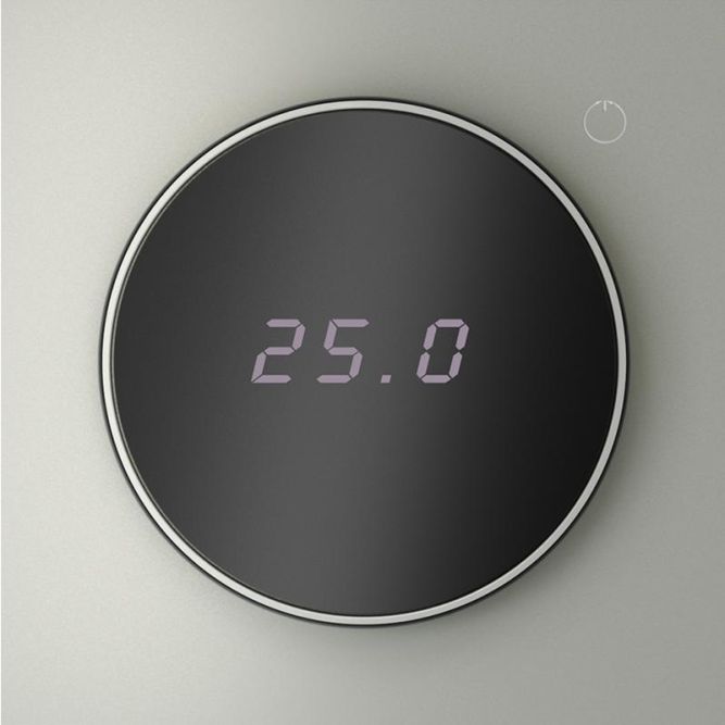 Терморегулятор электронный S70 с индикацией и датчиком для теплого пола механизм сталь Voltum VLS070105