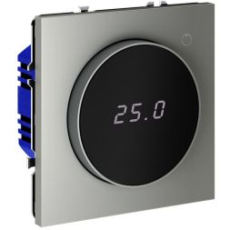 Терморегулятор электронный S70 с индикацией и датчиком для теплого пола механизм сталь Voltum VLS070105