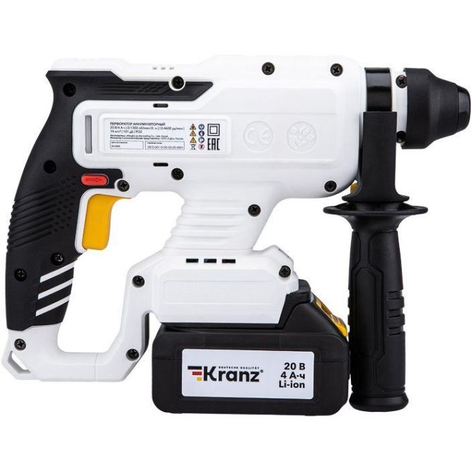 Перфоратор аккумуляторный SDS-plus 2.2Дж 1х4А.ч в кейсе Kranz KR-PT-120