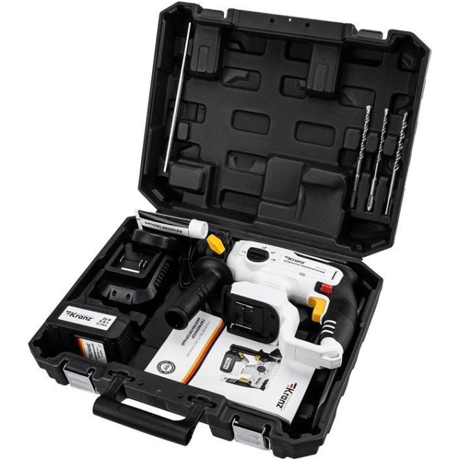 Перфоратор аккумуляторный SDS-plus 2.2Дж 1х4А.ч в кейсе Kranz KR-PT-120