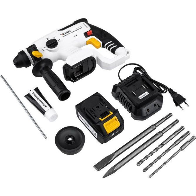 Перфоратор аккумуляторный SDS-plus 2.2Дж 1х4А.ч в кейсе Kranz KR-PT-120