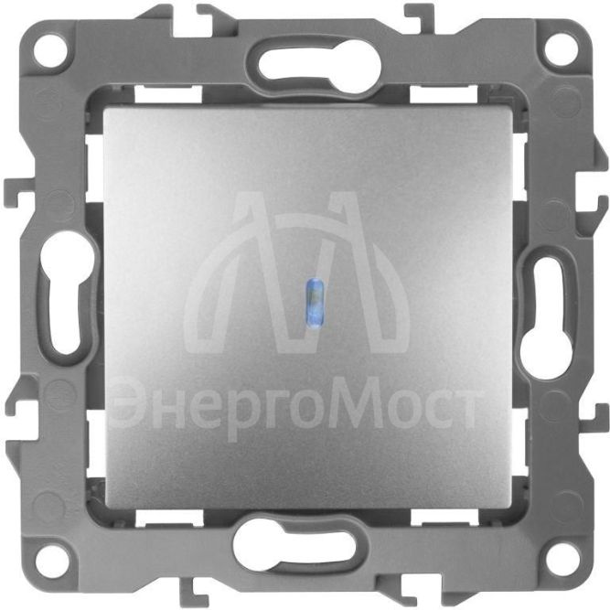 Механизм выключателя 1-кл. СП Эра12 10А IP20 12-1102-03 250В 10AX с подсветкой алюм. Эра Б0014635