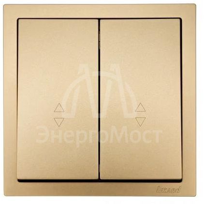 Выключатель проходной 2-кл. СП ZIMA IP20 10А безвинт. зажим зол. LEZARD 704-3688-106QC