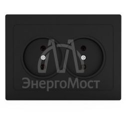 Розетка 2-м СП Pixel 16А IP20 без заземл. в сборе карбон TOKOV ELECTRIC TKE-PX-R2F-C14