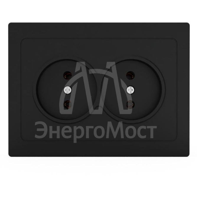 Розетка 2-м СП Pixel 16А IP20 без заземл. в сборе карбон TOKOV ELECTRIC TKE-PX-R2F-C14