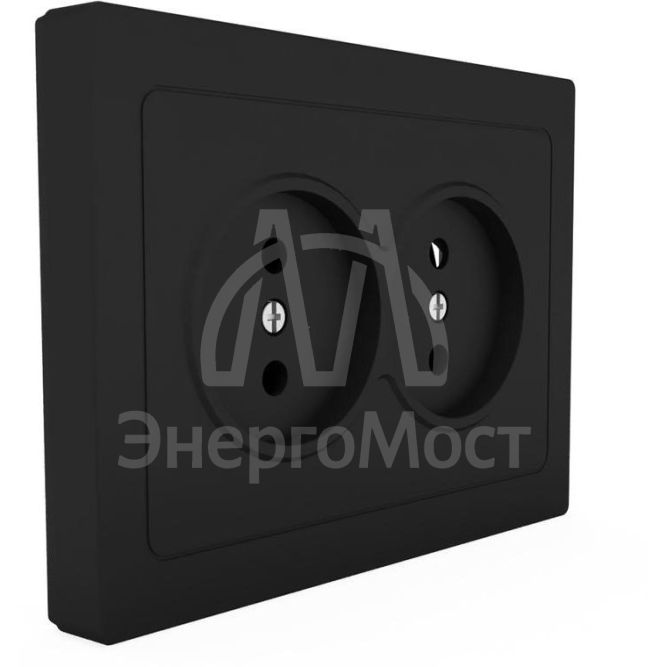 Розетка 2-м СП Pixel 16А IP20 без заземл. в сборе карбон TOKOV ELECTRIC TKE-PX-R2F-C14