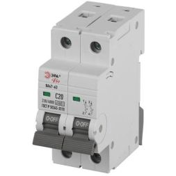 Выключатель автоматический 2п C 20А 4.5кА ВА47-63 PRO ЭРА Б0059423