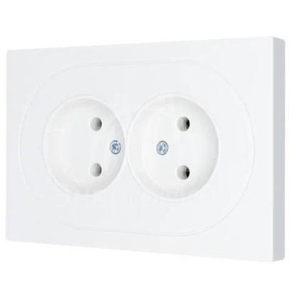 Розетка 2-м СП OSEN без заземл. ПБТ белая LEZARD 743-0200-128B