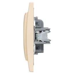 Розетка 1-м СП Минск 16А IP20 с заземл. защ. шторки беж. EKF ERR16-028-200