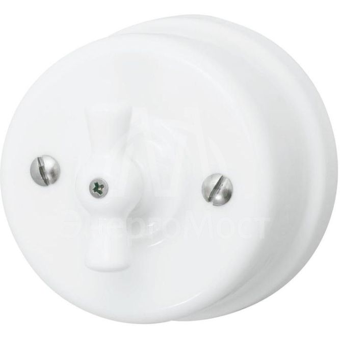 Выключатель 1кл. керамика бел. Bironi B1-200-01