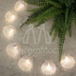 Светильник светодиодный Каскад Хранитель жемчужины 4м садовый с выносной солнечн. панелью 2м и аккумулятором холод. бел. Lamper 602-267