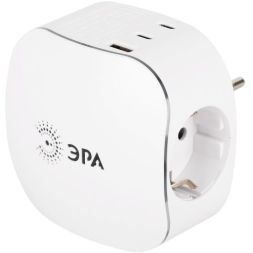 Разветвитель 3-м SP-3e-3USBAC-W + 3 USB A+C с заземл. со шторками 16А бел. Эра Б0069081