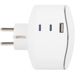 Разветвитель 3-м SP-3e-3USBAC-W + 3 USB A+C с заземл. со шторками 16А бел. Эра Б0069081