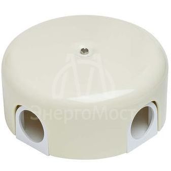 Коробка распределительная d78мм ЛИЗЕТТА (в компл. 4 кабельных ввода) ABS-пластик сл. кость Bironi B1-521-211-K