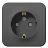 Розетка 1-м ОП BLANCA 16А 250В защ. шторки с заземл. изол. пласт. антрацит SchE BLNRA011116