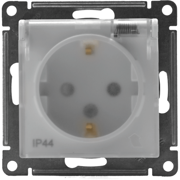 Механизм розетки 1-м СП AtlasDesign Aqua 16А IP44 с заземл. защ. шторки с защ. крышкой бел. SchE ATN440146