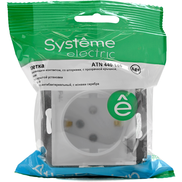 Механизм розетки 1-м СП AtlasDesign Aqua 16А IP44 с заземл. защ. шторки с защ. крышкой бел. SchE ATN440146